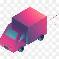 渐变2.5D货车矢量插画-空若网 渐变2.5D货车矢量插画-空若网