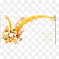 矢量橙色鲜花邀请函素材-空若网 矢量橙色鲜花邀请函素材-空若网