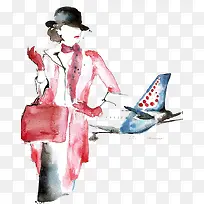 飞机场插画-空若网 飞机场插画-空若网
