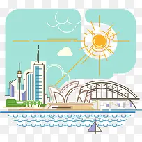 矢量水彩悉尼-空若网 矢量水彩悉尼-空若网