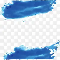 蓝色水彩晕染边框-空若网 蓝色水彩晕染边框-空若网