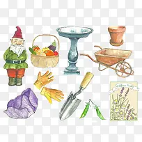 园林维修工具推车铲手套花篮子-空若网 园林维修工具推车铲手套花篮子-空若网