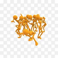 橙色3D小人-空若网 橙色3D小人-空若网