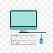 矢量彩色家用办公台式电脑-空若网 矢量彩色家用办公台式电脑-空若网