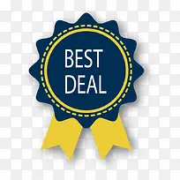 矢量标签黄蓝撞色徽章对称-空若网 矢量标签黄蓝撞色徽章对称-空若网