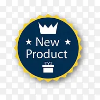 矢量标签黄蓝撞色圆形对称-空若网 矢量标签黄蓝撞色圆形对称-空若网