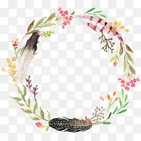 彩色羽毛藤蔓圆环-空若网 彩色羽毛藤蔓圆环-空若网