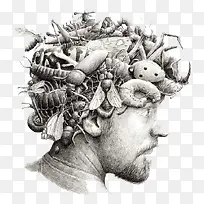 黑白昆虫大叔-空若网 黑白昆虫大叔-空若网