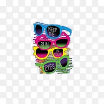 彩色时尚的眼镜元素-空若网 彩色时尚的眼镜元素-空若网