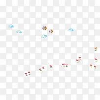 鲜花云朵卡通手绘素材-空若网 鲜花云朵卡通手绘素材-空若网