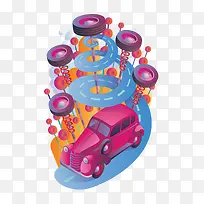 手绘科技汽车图-空若网 手绘科技汽车图-空若网