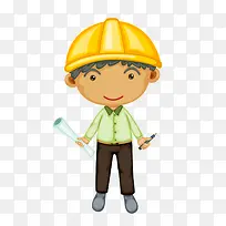 卡通男孩工程师-空若网 卡通男孩工程师-空若网