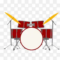 红色爵士鼓矢量素材-空若网 红色爵士鼓矢量素材-空若网