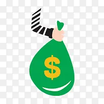 矢量拿着钱袋的小偷素材-空若网 矢量拿着钱袋的小偷素材-空若网