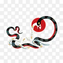矢量两条蛇-空若网 矢量两条蛇-空若网