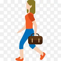 行走的女人人物插画-空若网 行走的女人人物插画-空若网