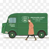 扁平化行走的街头的女人-空若网 扁平化行走的街头的女人-空若网