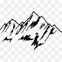 黑白简笔速写插画山脉-空若网 黑白简笔速写插画山脉-空若网