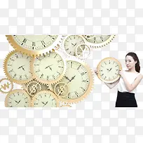 拿着齿轮表的女人-空若网 拿着齿轮表的女人-空若网