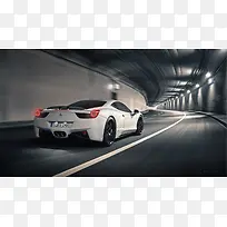 白色极速豪车隧道-空若网 白色极速豪车隧道-空若网