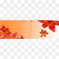 边饰花朵横幅橙色-空若网 边饰花朵横幅橙色-空若网