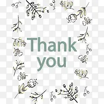 手绘树枝感谢卡-空若网 手绘树枝感谢卡-空若网