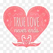 粉色天鹅与爱心贺卡矢量素材-空若网 粉色天鹅与爱心贺卡矢量素材-空若网