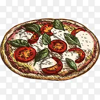 矢量手绘食物熟食披萨-空若网 矢量手绘食物熟食披萨-空若网