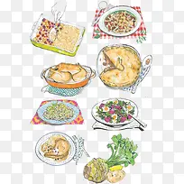 手绘食物素材-空若网 手绘食物素材-空若网