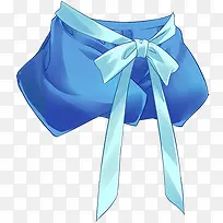 蓝色可爱蝴蝶结短裤-空若网 蓝色可爱蝴蝶结短裤-空若网