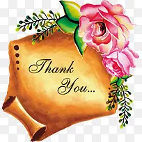 水彩花朵装饰感谢-空若网 水彩花朵装饰感谢-空若网