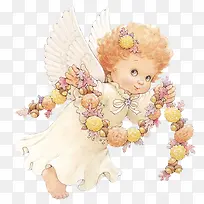 拿着花环的白色天使-空若网 拿着花环的白色天使-空若网