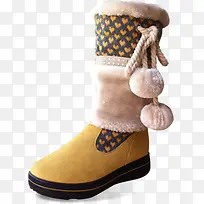 黄色爱心冬季女靴-空若网 黄色爱心冬季女靴-空若网