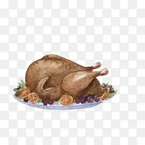 矢量暗色烧鸡食物-空若网 矢量暗色烧鸡食物-空若网