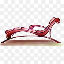 红色艺术插画躺椅-空若网 红色艺术插画躺椅-空若网