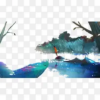 卡通水彩森林-空若网 卡通水彩森林-空若网