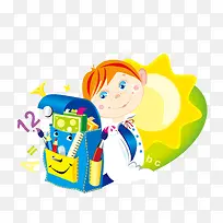 手绘卡通读书小朋友矢量图-空若网 手绘卡通读书小朋友矢量图-空若网