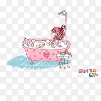 卡通手绘少女风格浴室-空若网 卡通手绘少女风格浴室-空若网