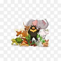 卡通动物世界免抠素材-空若网 卡通动物世界免抠素材-空若网