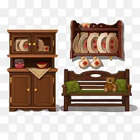 手绘家具插画-空若网 手绘家具插画-空若网