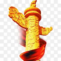 高清摄影金黄色柱子雕花-空若网 高清摄影金黄色柱子雕花-空若网