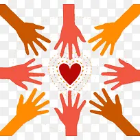 伸向爱心的手臂矢量素材-空若网 伸向爱心的手臂矢量素材-空若网