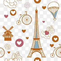 矢量手绘铁塔风车海报-空若网 矢量手绘铁塔风车海报-空若网