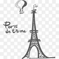 埃菲尔铁塔印花矢量图-空若网 埃菲尔铁塔印花矢量图-空若网