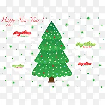 圣诞树装饰插画素材矢量-空若网 圣诞树装饰插画素材矢量-空若网