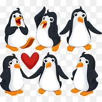 矢量手绘卡通企鹅-空若网 矢量手绘卡通企鹅-空若网