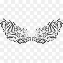 矢量纹身长羽毛短羽毛搭配翅膀-空若网 矢量纹身长羽毛短羽毛搭配翅膀-空若网