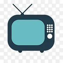 矢量蓝色卡通电视素材-空若网 矢量蓝色卡通电视素材-空若网