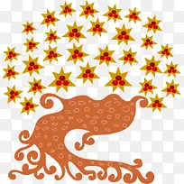 复古创意卡通树插画矢量素材-空若网 复古创意卡通树插画矢量素材-空若网