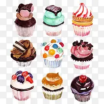 杯子蛋糕水彩手绘-空若网 杯子蛋糕水彩手绘-空若网